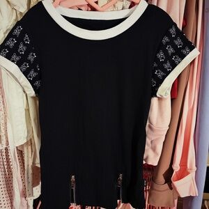 Punx n kisses Black Skull Zipper Goth Alternative Top Sz XS